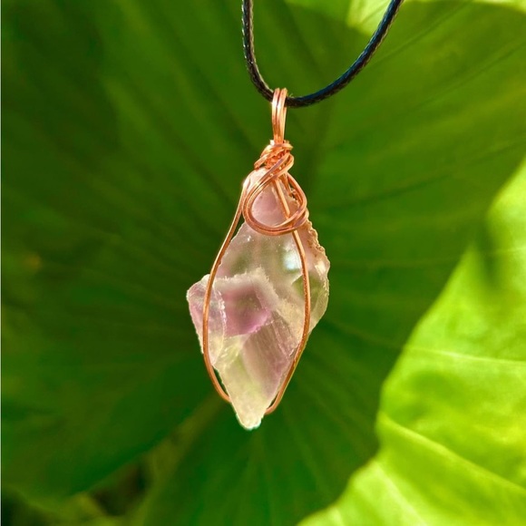 handmade Jewelry - Copper wrapped fluorite crystal necklace 🔮